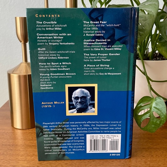 NEW Arthur Miller The Crucible and Related Readings textbook reader hardcover - Picture 2 of 3